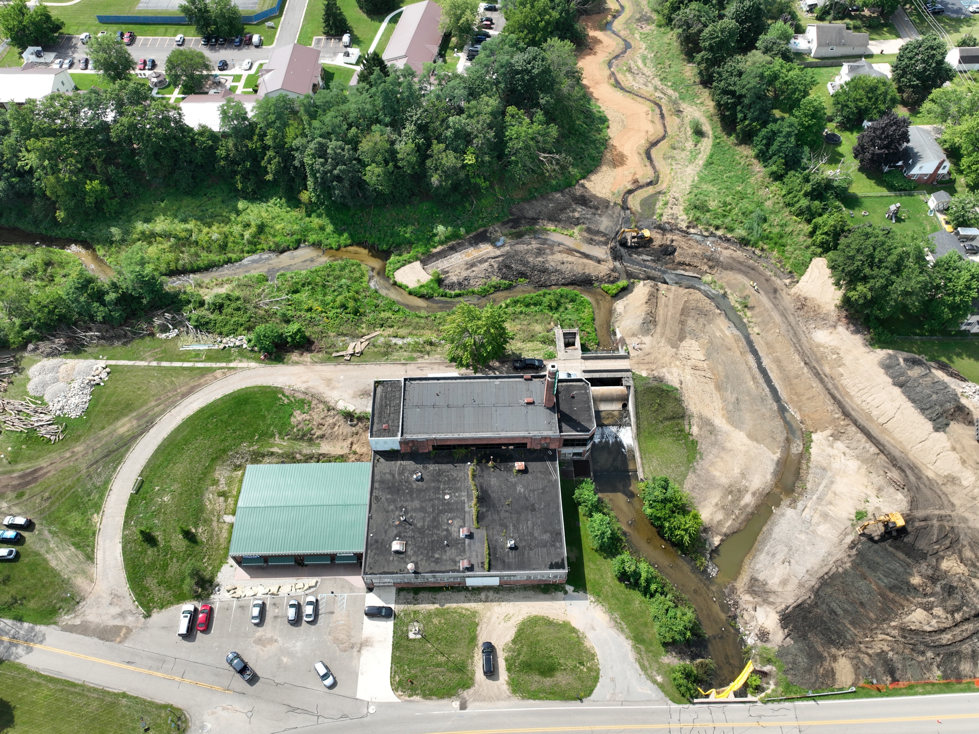 Aerial wetland and stream corridor detail